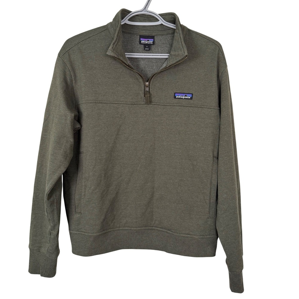 Patagonia Organic Cotton Quilt 1/4 Zip Pullover Pine Green 42152 S
